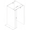 Mexen Kioto free-standing shower screen 100 x 200 cm, Transparent/Black pattern 8 mm, Chrome - 800-100-002-01-70