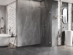 Mexen Lunar shower wall Walk-in right 110 x 200 cm, transparent 8 mm, brushed nickel - 830-110-000-97-00-P