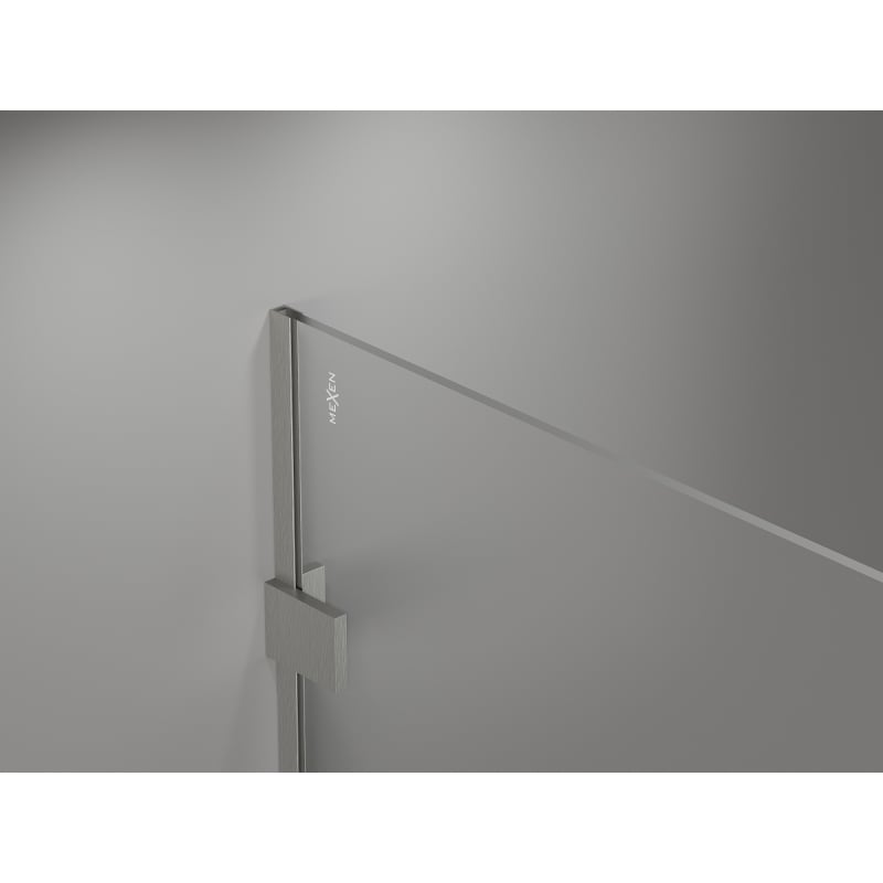 Mexen Lunar Walk-in Shower Wall Right 150 x 200 cm, Transparent 8 mm, Brushed Nickel - 830-150-000-97-00-P