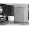 Mexen Kioto Freestanding Shower Wall 110 x 200 cm, Black Frame 8 mm, Chrome - 800-110-002-01-70