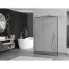 Mexen Kioto Freestanding Shower Wall 130 x 200 cm, Black Frame 8 mm, Chrome - 800-130-002-01-70