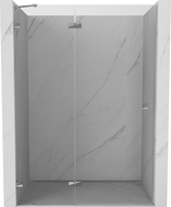 Mexen Lunar left hinged shower door 135 cm, transparent, chrome - 834-135-000-01-00-L
