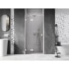 Mexen Lunar 70 cm Left Hinged Shower Door, Transparent, White - 834-070-000-20-00-L