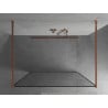 Mexen Kioto freestanding shower wall 140 x 200 cm, black frame 8 mm, rose gold - 800-140-002-60-70