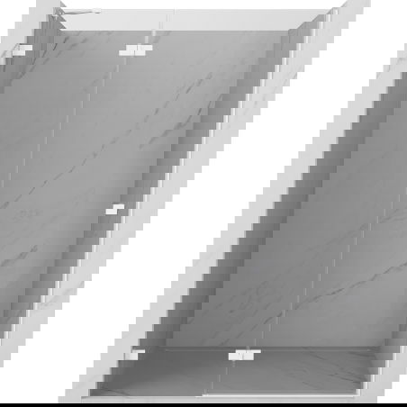 Mexen Lunar left hinge shower door 130 cm, transparent, white - 834-130-000-20-00-L