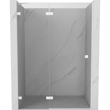 Mexen Lunar shower door, swinging left 130 cm, transparent, white - 834-130-000-20-00-L