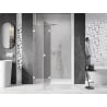 Mexen Lunar shower door, swinging left 130 cm, transparent, white - 834-130-000-20-00-L