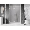 Mexen Lunar shower door, swinging left 130 cm, transparent, white - 834-130-000-20-00-L