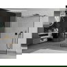Mexen Kioto free-standing shower screen 100 x 200 cm, Transparent/Black pattern 8 mm, Black - 800-100-002-70-70