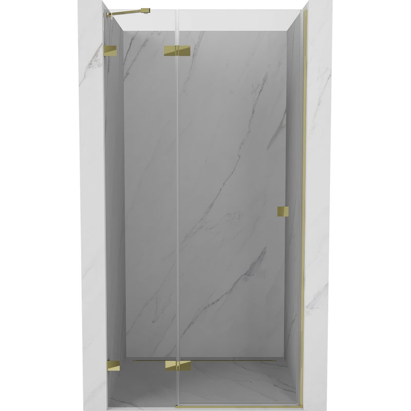 Mexen Lunar left pivot shower door 105 cm, transparent, gold - 834-105-000-50-00-L