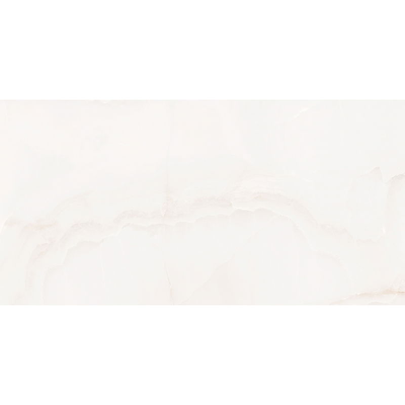 Mexen Onyx White glazed rectified porcelain stoneware G1, floor-wall tile 120 x 60 cm, gloss - TL106-120-060-01