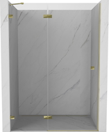 Mexen Lunar left hinged shower door 130 cm, transparent, gold - 834-130-000-50-00-L