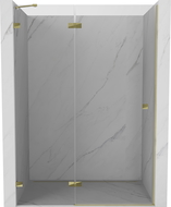 Mexen Lunar left hinged shower door 135 cm, transparent, gold - 834-135-000-50-00-L