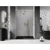 Mexen Lunar left-hand hinged shower door 135 cm, transparent, gold - 834-135-000-50-00-L