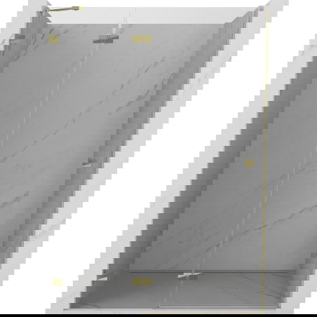 Mexen Lunar 140 cm Left Hinged Shower Door, Transparent, Gold - 834-140-000-50-00-L