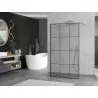 Mexen Kioto free-standing shower wall 110 x 200 cm, black grid 8 mm, chrome - 800-110-002-01-77