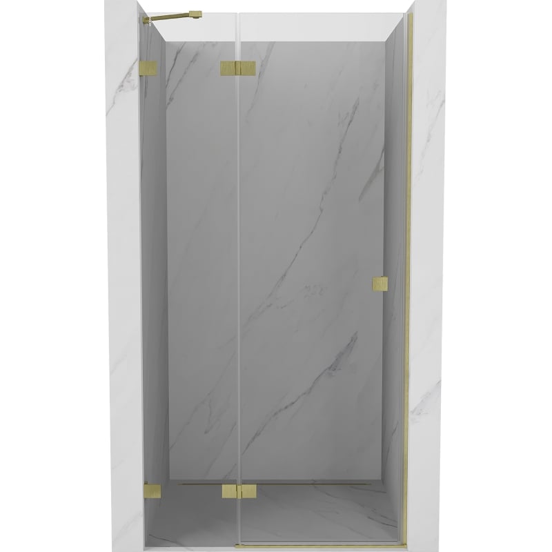 Mexen Lunar left hinged shower door 95 cm, transparent, brushed gold - 834-095-000-55-00-L