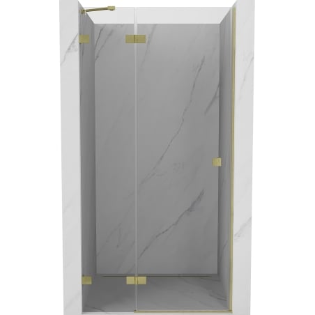 Mexen Lunar left hinged shower door 100 cm, transparent, brushed gold - 834-100-000-55-00-L