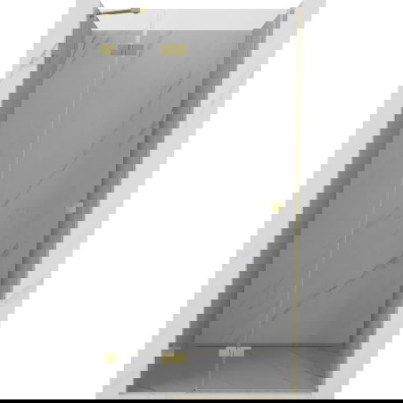 Mexen Lunar left hinged shower door 115 cm, transparent, brushed gold - 834-115-000-55-00-L