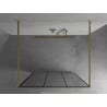 Mexen Kioto 100 x 200 cm Free-Standing Shower Screen, Black Grid 8 mm, Gold - 800-100-002-50-77