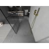 Mexen Kioto freestanding shower wall 110 x 200 cm, black grid 8 mm, gold - 800-110-002-50-77