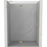 Mexen Lunar left hinged shower door 135 cm, transparent, brushed gold - 834-135-000-55-00-L