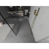 Mexen Kioto freestanding shower wall 130 x 200 cm, black grid 8 mm, gold - 800-130-002-50-77