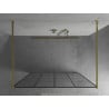 Mexen Kioto freestanding shower wall 130 x 200 cm, black grid 8 mm, gold - 800-130-002-50-77