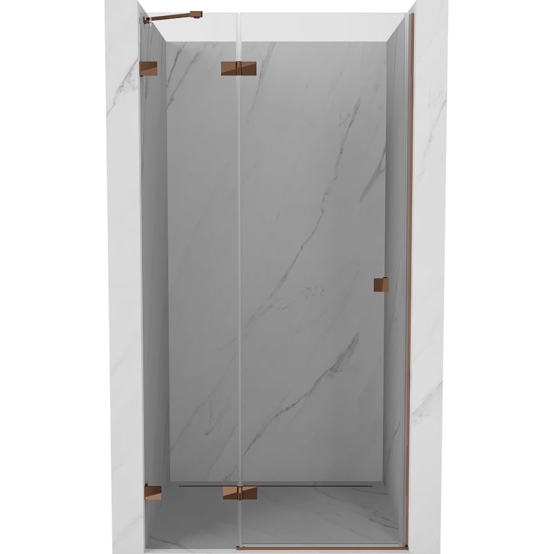 Mexen Lunar shower door swing left 85 cm, transparent, rose gold - 834-085-000-60-00-L
