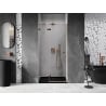 Mexen Lunar shower door left hinged 105 cm, transparent, pink gold - 834-105-000-60-00-L