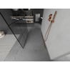 Mexen Kioto freestanding shower wall 100 x 200 cm, black grid 8 mm, rose gold - 800-100-002-60-77