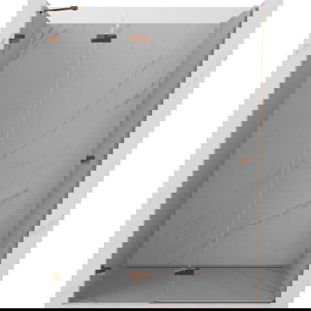 Mexen Lunar Left-Handed Shower Door 130 cm, Transparent, Rose Gold - 834-130-000-60-00-L