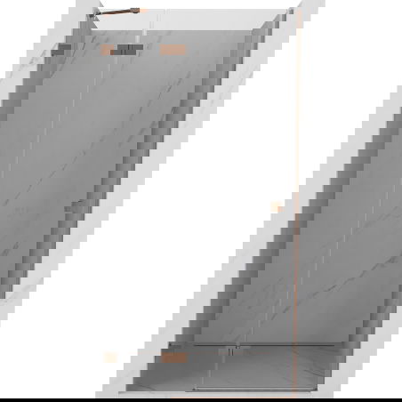 Mexen Lunar left hinged shower door 75 cm, transparent, brushed copper - 834-075-000-65-00-L