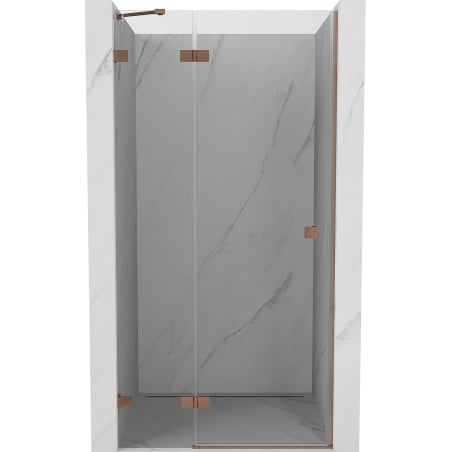 Mexen Lunar 115 cm Left-Hand Hinged Shower Door, Transparent, Brushed Copper - 834-115-000-65-00-L