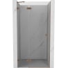 Mexen Lunar 115 cm Left-Hand Hinged Shower Door, Transparent, Brushed Copper - 834-115-000-65-00-L