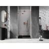 Mexen Lunar 115 cm Left-Hand Hinged Shower Door, Transparent, Brushed Copper - 834-115-000-65-00-L