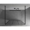 Mexen Kioto 100 x 200 cm Freestanding Shower Screen, Black Grid 8 mm, Black - 800-100-002-70-77