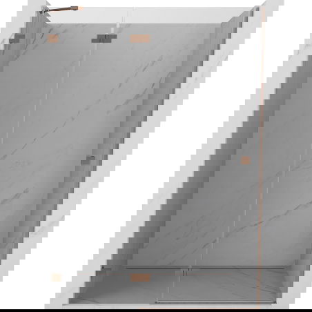 Mexen Lunar left-hinged shower door 130 cm, transparent, brushed copper - 834-130-000-65-00-L