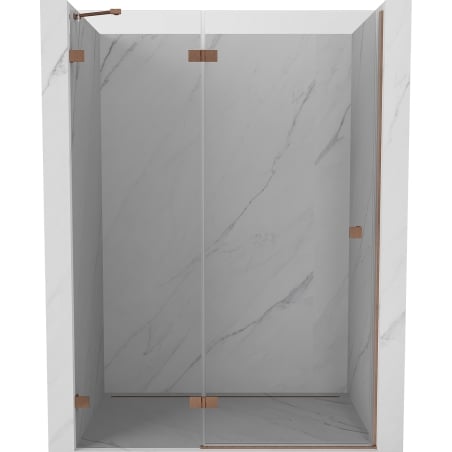 Mexen Lunar Left Hinged Shower Door 135 cm, Transparent, Brushed Copper - 834-135-000-65-00-L
