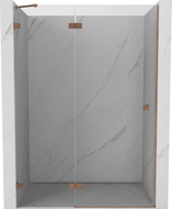 Mexen Lunar left swinging shower door 140 cm, transparent, brushed copper - 834-140-000-65-00-L