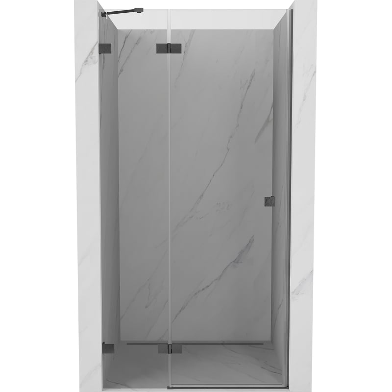 Mexen Lunar shower door left hinge 75 cm, transparent, brushed gun gray - 834-075-000-66-00-L