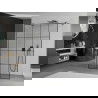 Mexen Kioto free-standing shower screen 140 x 200 cm, Transparent/Black pattern 8 mm, Black - 800-140-002-70-77