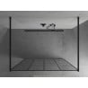 Mexen Kioto freestanding shower wall 140 x 200 cm, black grid 8 mm, black - 800-140-002-70-77
