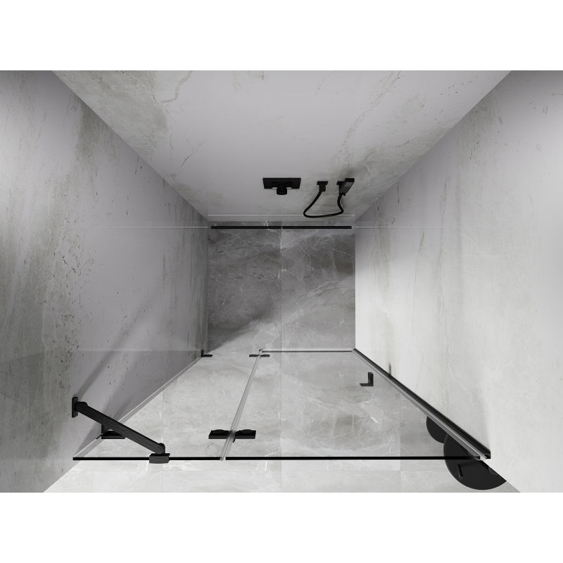 Mexen Lunar Left Hinged Shower Door 120 cm, Transparent, Brushed Gun Gray - 834-120-000-66-00-L