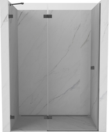 Mexen Lunar left hinged shower door 135 cm, transparent, brushed gun gray - 834-135-000-66-00-L