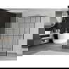 Mexen Kioto freestanding shower wall 110 x 200 cm, black pattern 8 mm, chrome - 800-110-002-01-78