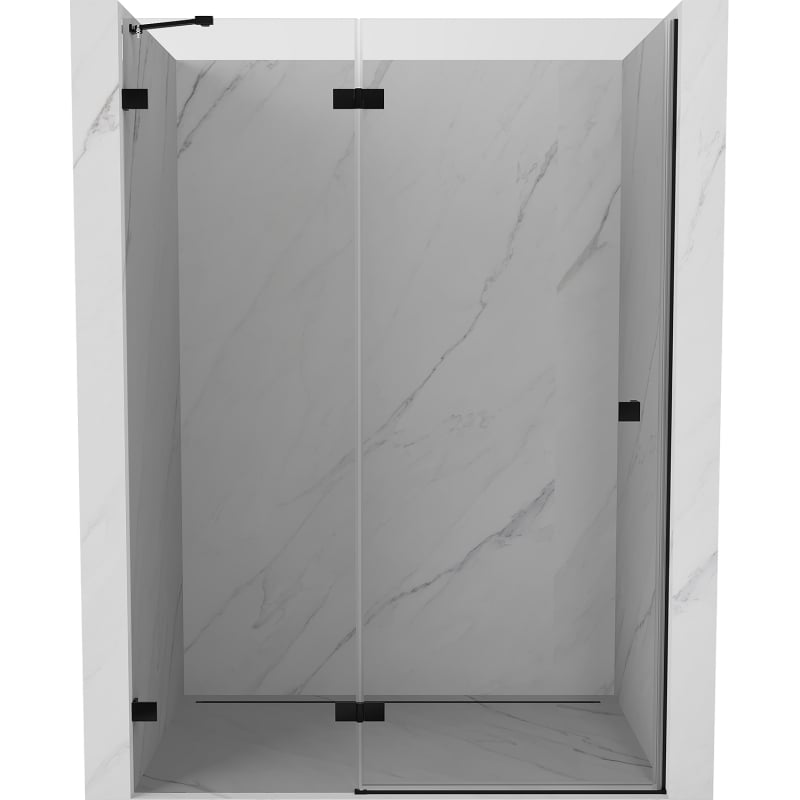 Mexen Lunar left swing shower door 130 cm, transparent, black - 834-130-000-70-00-L