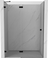Mexen Lunar left-hinged shower door 130 cm, transparent, black - 834-130-000-70-00-L