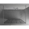 Mexen Kioto freestanding shower wall 140 x 200 cm, black pattern 8 mm, chrome - 800-140-002-01-78