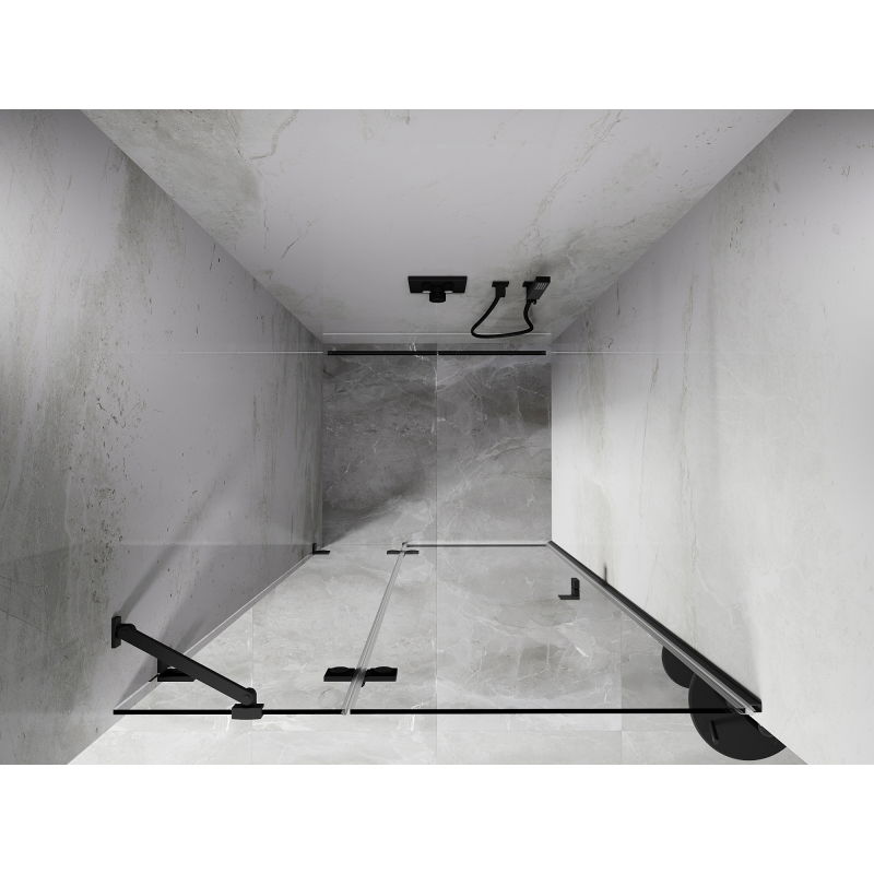 Mexen Lunar left-side hinged shower door 70 cm, transparent, gun metal - 834-070-000-95-00-L